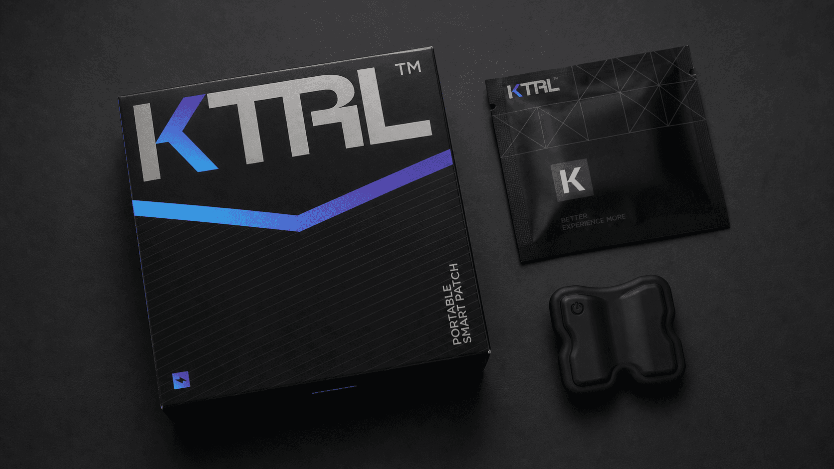 KTRL portable smart patch packaging, front view