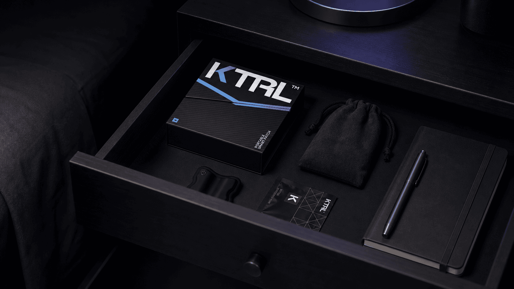 KTRL inner pouch resting on outer box